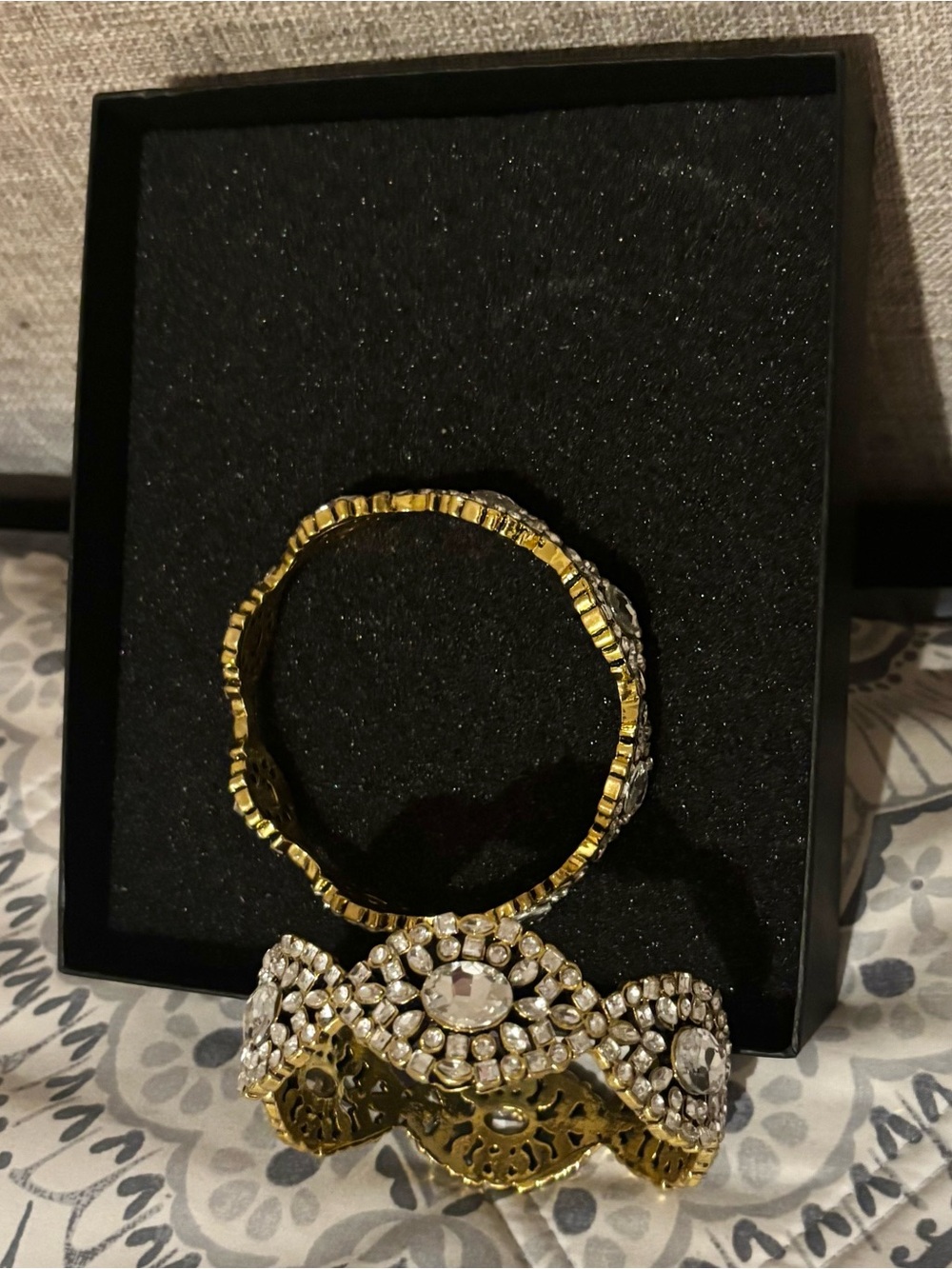 Sassy Jones Gold Tone Crystal Bracelets